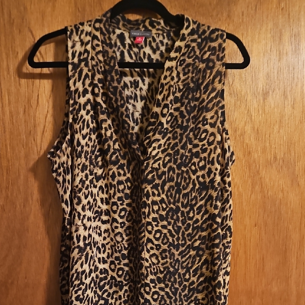 Vince Camuto Leopard Print Sleeveless Blouse